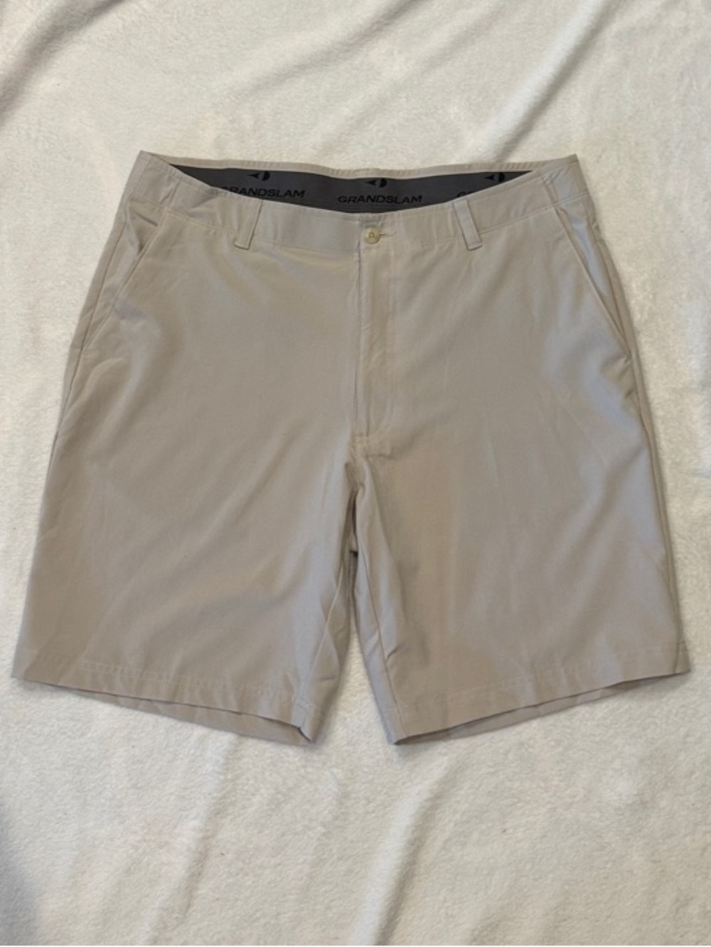 Grand Slam Men's Performance Golf Athletic Shorts Beige